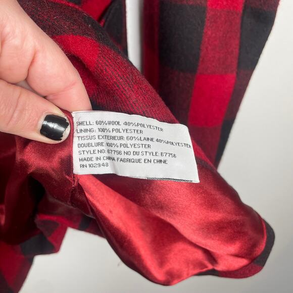 Tulle Red & Black Plaid Coat-Women's Size XS - Picture 6 of 6